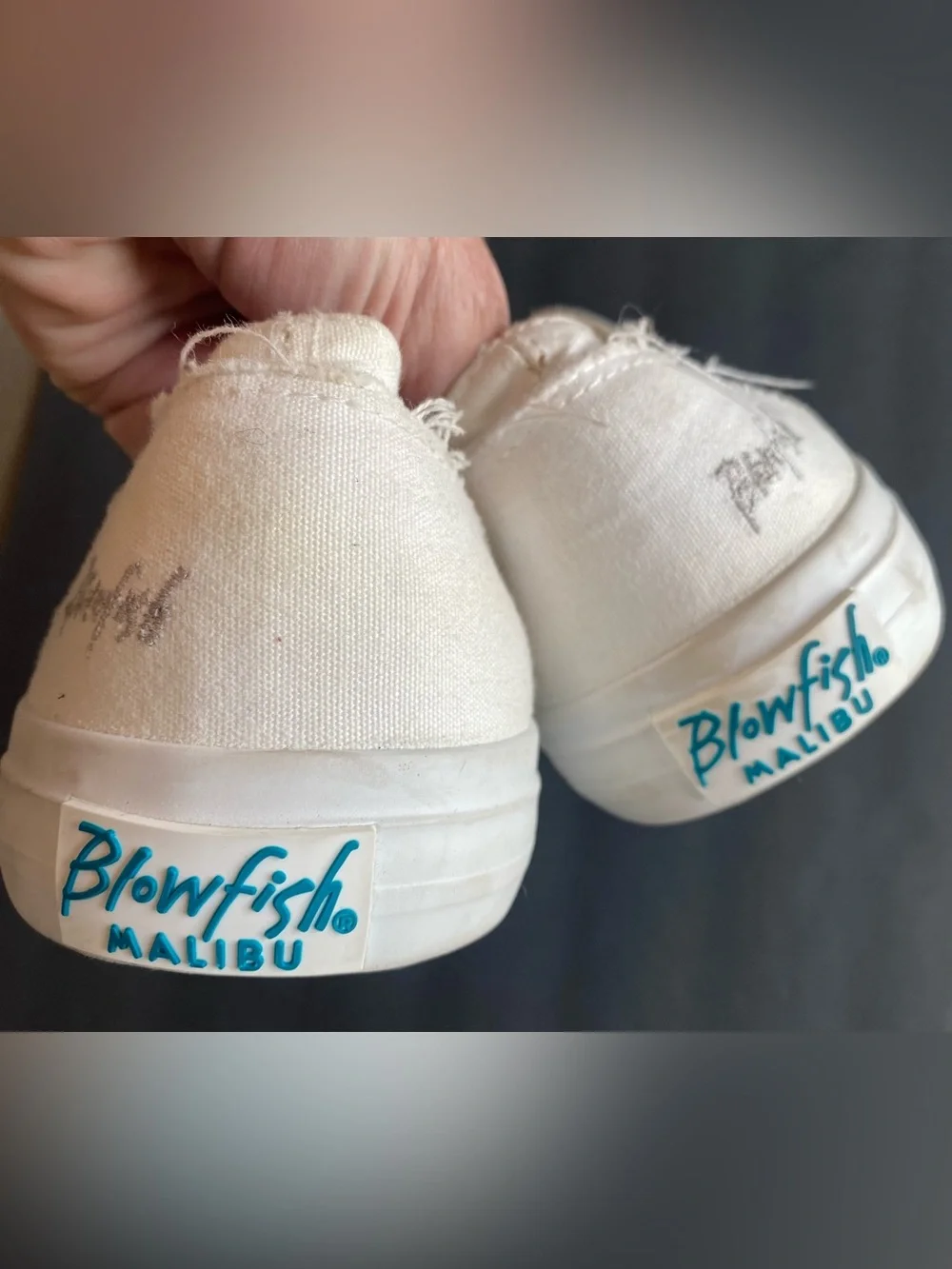 Blowfish Malibu Women's White Distressed Comfort Slip On Sneakers 10